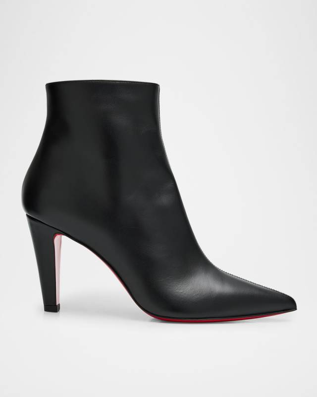 Vibella Leather Red Sole Ankle Booties